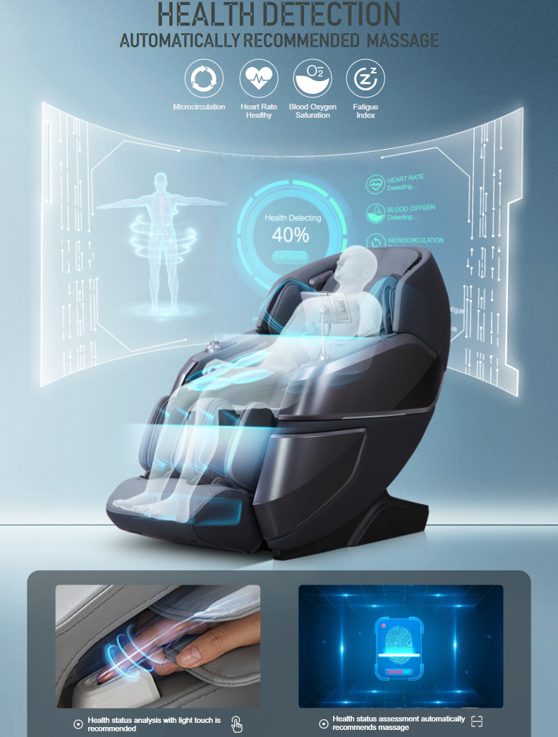 Detekcia zdravotného stavu masážne kreslo Irest Premier 4D dual systém showroom Damico Trnava